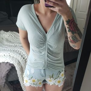 American Eagle front-rouched t-shirt